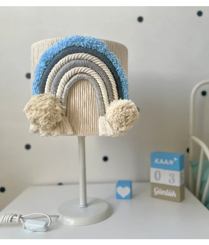 Bebek çocuk odası el yapımı makrome abajur modeli