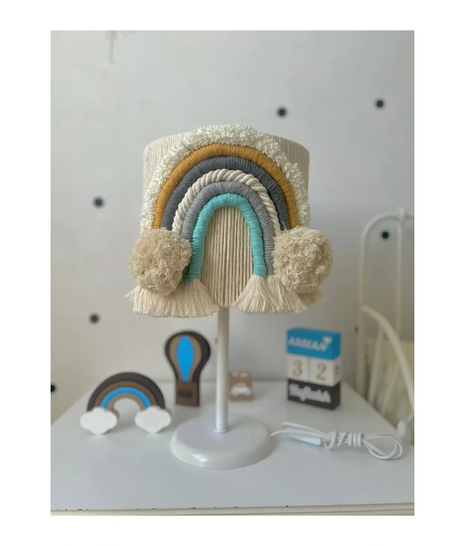 Bebek çocuk odası el yapımı makrome abajur modeli