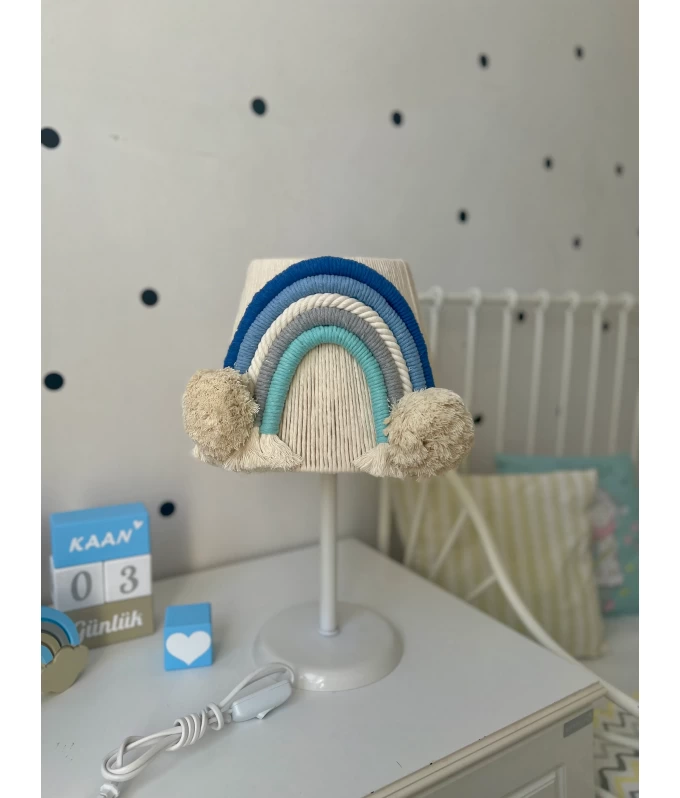 Bebek çocuk odası el yapımı makrome abajur modeli
