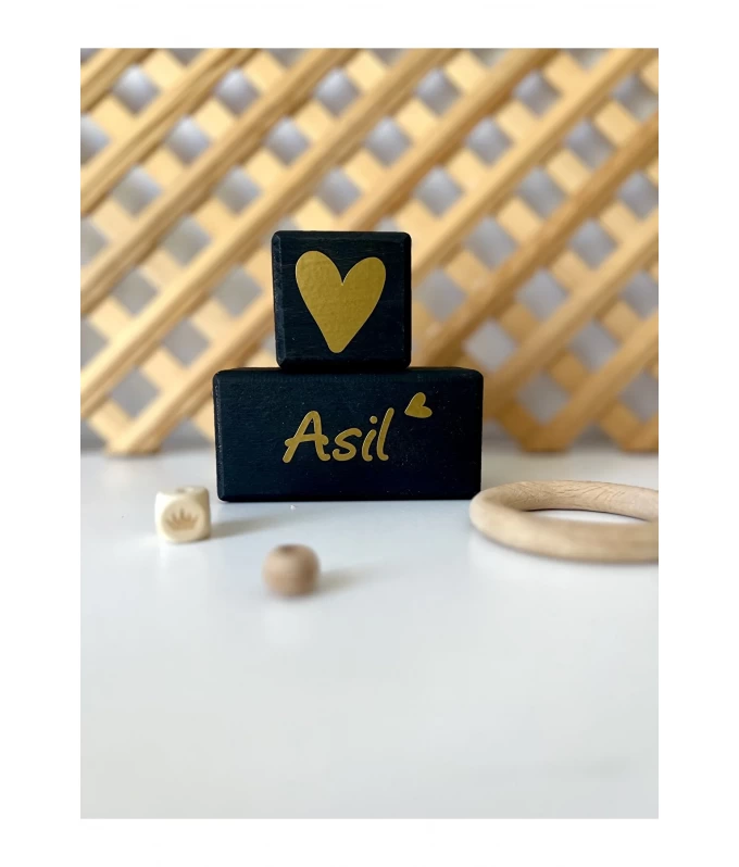 KİŞİYE ÖZEL İSİM KÜPÜ SİYAH GOLD