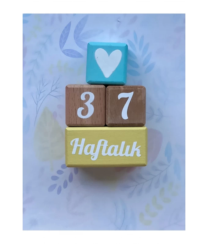 Anne Bebek Anı Küpü Dekor Mavi sarı