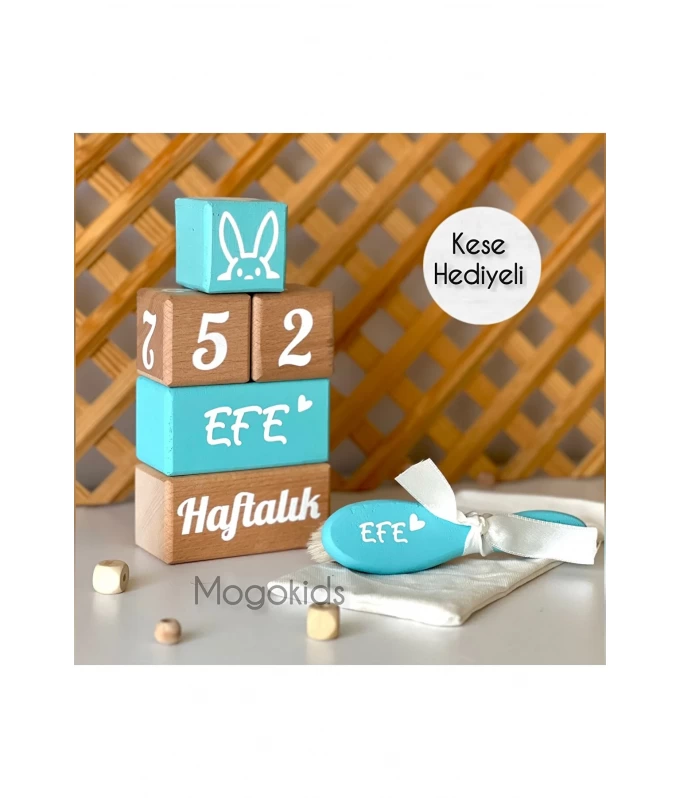 İsimli bebek anı seti mavi