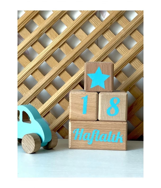 Mavi Anı Küpü Türkçe 4 Parça Dekor