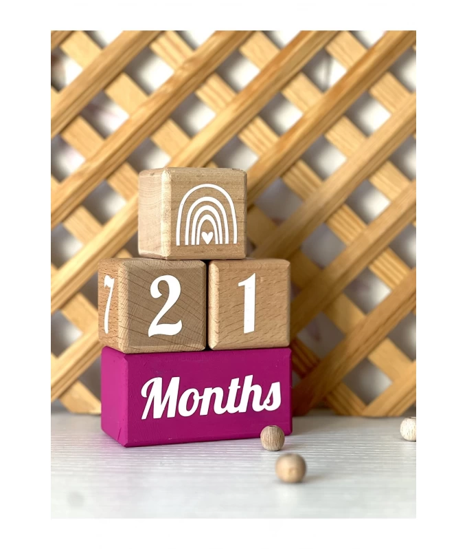 İngilizce bebek anı küpü renkli 4 parça dekor fotoğraf çekimi