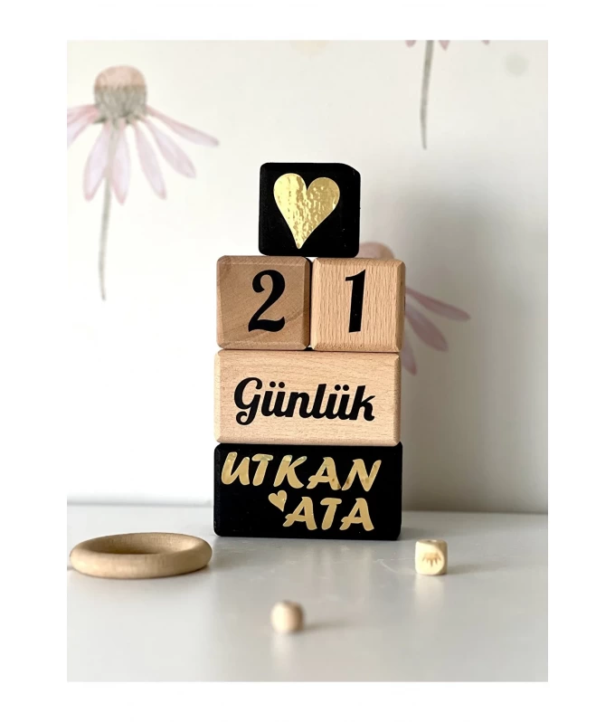 Anne bebek anı küpü siyah gold set