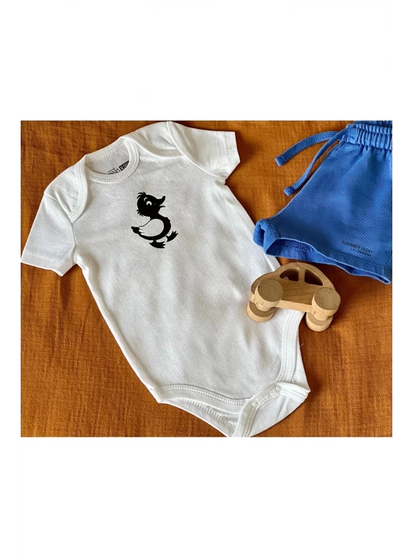 %100 Pamuklu Desenli tekli Bebek Body & Zıbın