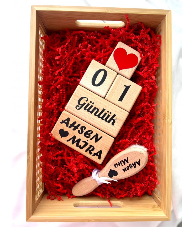 mogokids Isimli Bebek Anı Küpü Ve Tarak Set Siyah