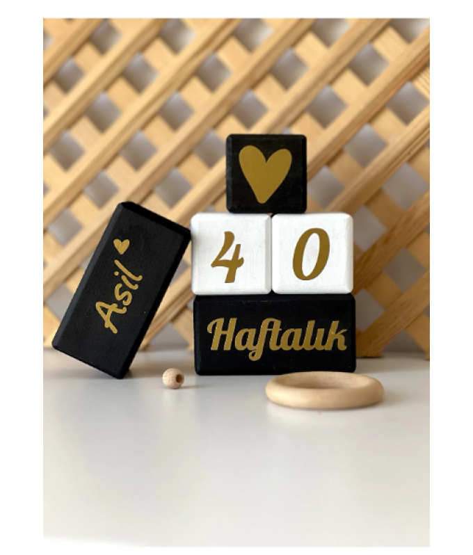 İsimli Bebek Anne Anı Küpü Dekor Türkçe 5li Set Isimli Ahşap Bebek Anı Küpleri Beyaz Siyah Gold