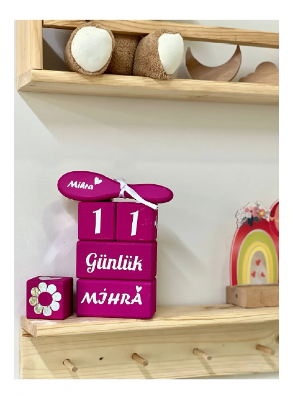 Fuşya Gümüş Yazılı Anne Bebek Anı Küpü Dekor ve Fotoğraf Çekimi