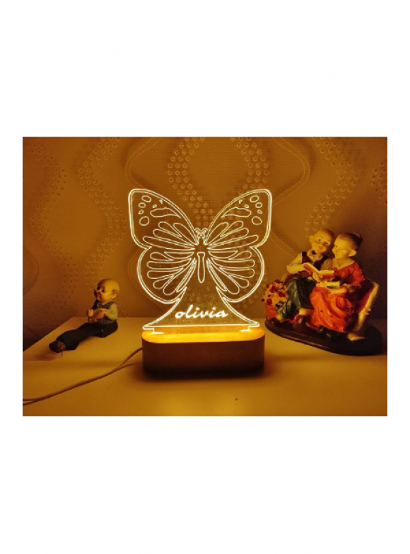 mogokids Kelebek model masa lambası KİŞİYE ÖZEL İSİMLİ